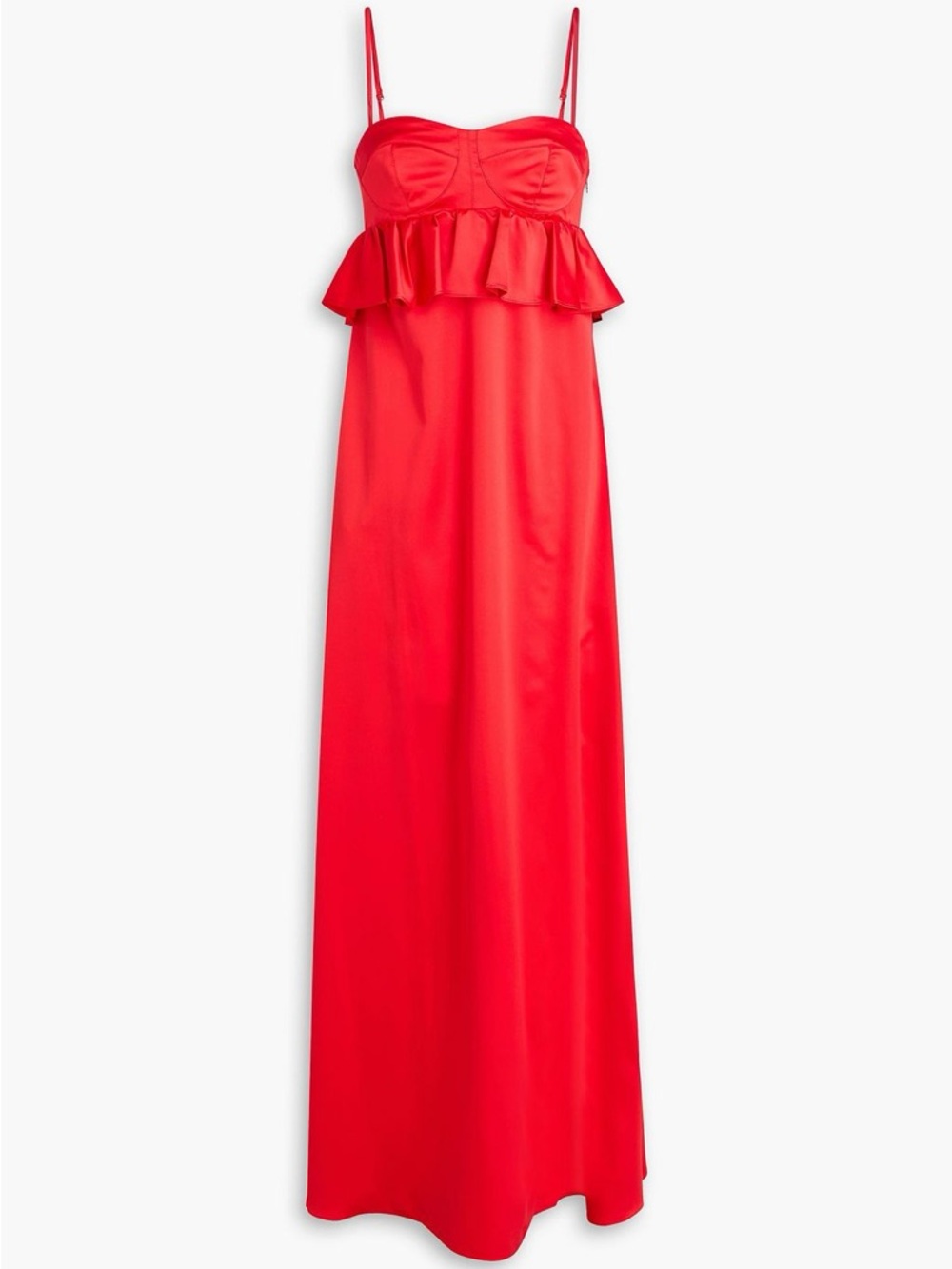 Kika Vargas Tuckernuck Scarlet Ruffled Satin Maxi Dress Size Large NWT - Picture 3 of 7